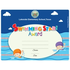 Swimming Star Classroom Award Certificate